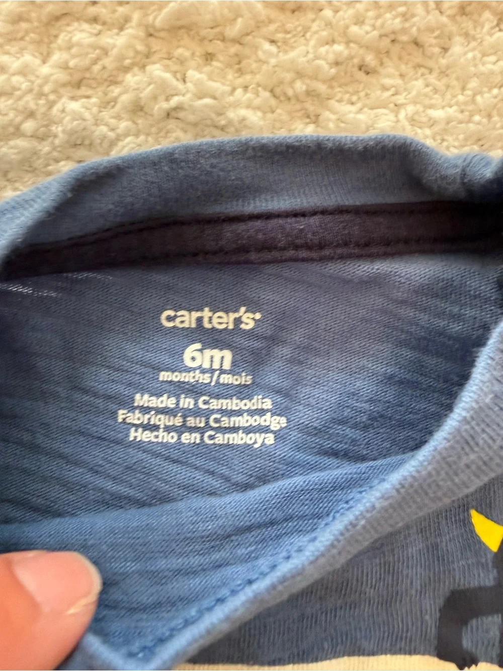 Carter's Navy & White Striped Short-Sleeve Tee with Crab Motif